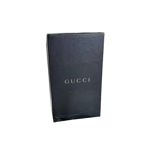 VTG Gucci Heels Black Leather Silver Logo Slipon Sandal SZ 7 Authentic TRR W Box - Picture 10 of 11
